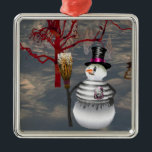 Ornement Carré gothique de Snowman<br><div class="desc">Beaucoup de gens qui achètent et recueillent des ornements uniques trouvent un sens spécial dans leurs ornements de conservation. La collection d'ornement est un excellent moyen de se souvenir des êtres chers pendant la saison des fêtes d'hiver, ou pour tout événement spécial. Les ornements sont des décorations utilisées pour orner...</div>
