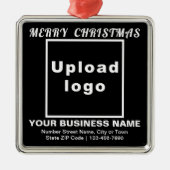 Ornement Carré noir de Noël d'affaires (Devant)