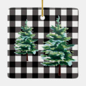 Ornement Carré Vintage vert et arbre (Dos)