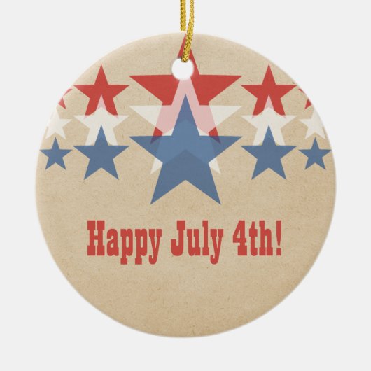 Ornement Cascade rouge, blanc et bleu étoile (Devant)