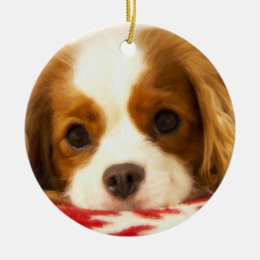 Ornement Cavalier King Charles Spaniel flocon de n (Devant)
