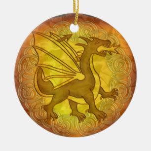 Ornement celtique de bouclier de dragon