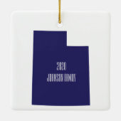 Ornement céramique de Noël Utah personnalisé (Dos)