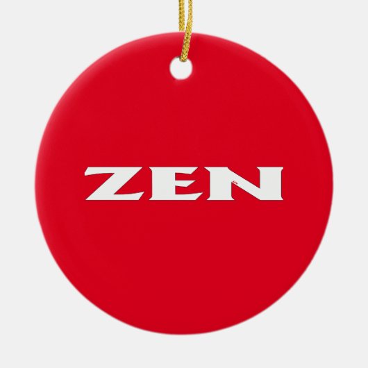 Ornement céramique ronde rouge blanc zen (Devant)