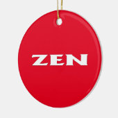 Ornement céramique ronde rouge blanc zen (Gauche)