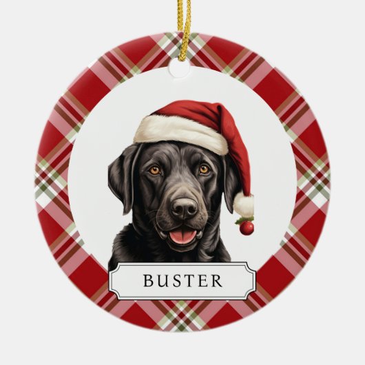 Ornement Cercle en céramique Labrador Retriever (Devant)