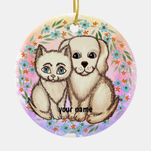 Ornement Chat Aime Chien (Devant)