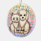 Ornement Chat Aime Chien (Gauche)
