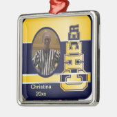 Ornement Cheerleading bleu et jaune de (Gauche)