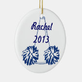 Ornement Cheerleading fait sur commande de bleu (Droite)