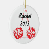 Ornement Cheerleading rouge fait sur commande (Droite)