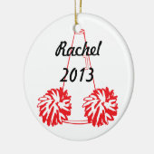 Ornement Cheerleading rouge fait sur commande (Gauche)