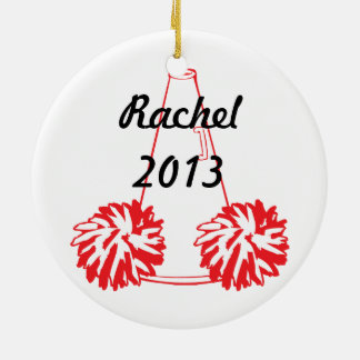 Ornement Cheerleading rouge fait sur commande