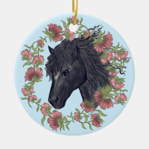Ornement Cheval Noir Bellflower