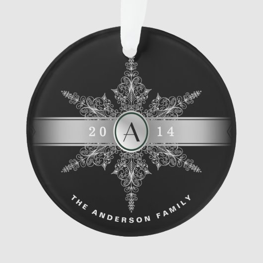 Ornement chic de Noël de flocon de neige de (devant)