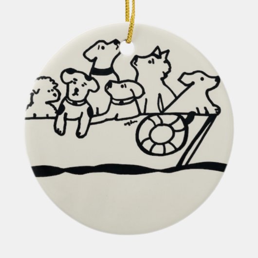 Ornement "Chiens en bateau" par Willowcatdesigns (Devant)