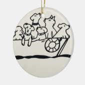 Ornement "Chiens en bateau" par Willowcatdesigns (Gauche)