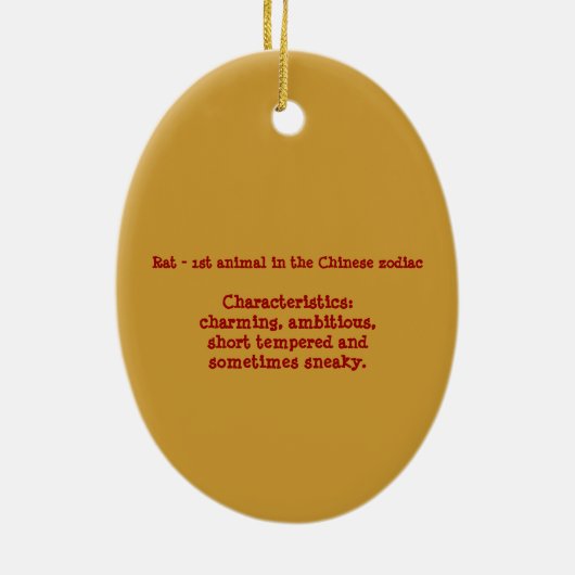 Ornement chinois d'astrologie de rat (Dos)