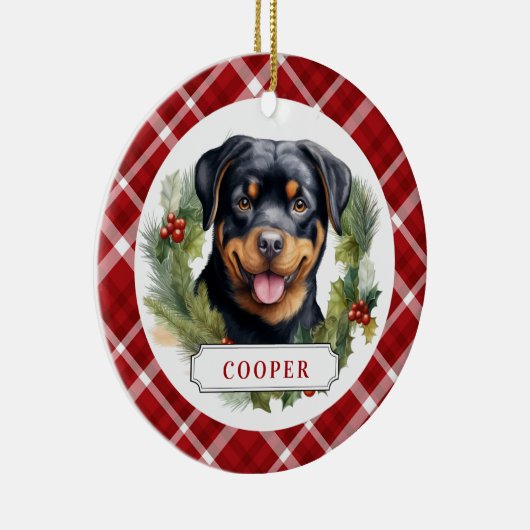 Ornement circulaire en céramique Rottweiler (Droite)