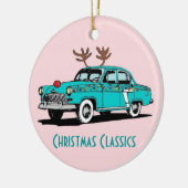 Ornement classique flairé rouge de Noël de voiture (Gauche)