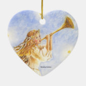Ornement Coeur de Noël Ange Aquarelle (Dos)