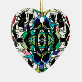 Ornement Cœur En Céramique à damiers (Droite)