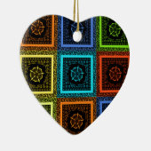 Ornement Cœur En Céramique À damiers d'Afrique Imprimer (Droite)