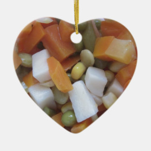 Ornement Cœur En Céramique Aimer les légumes mixtes