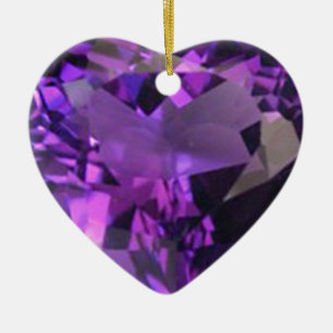 Ornement Cœur En Céramique Amethyst Heart