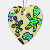 Ornement Cœur En Céramique Amibes ! (Gauche)