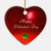 Ornement Cœur En Céramique AMOUR CUPIDE AU COEUR ET PANSIES Saint-Valentin (Dos)