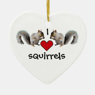 Ornement Cœur En Céramique Amour d'écureuil