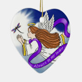 Ornement Cœur En Céramique Ange de libellule (Droite)