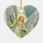 Ornement Cœur En Céramique Ange de Noël (Dos)