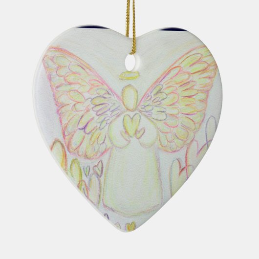 Ornement Cœur En Céramique Angel des Coeurs Art Pendentif Ornament (Droite)