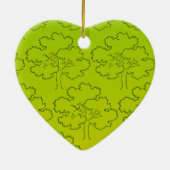 Ornement Cœur En Céramique Arborescence des contours (Dos)