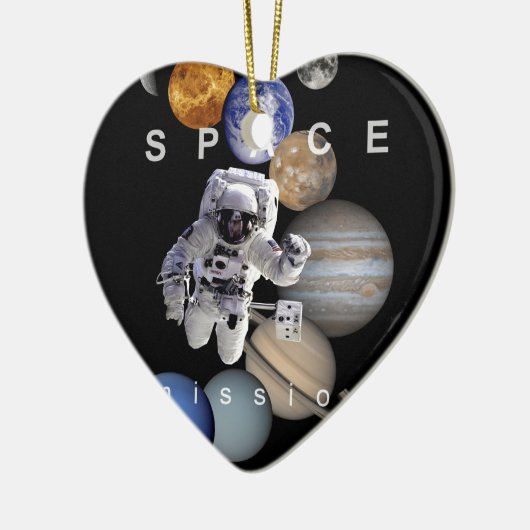 Ornement Cœur En Céramique astronef mission solar system planar (Gauche)