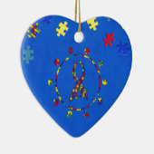 Ornement Cœur En Céramique Autisme (Droite)