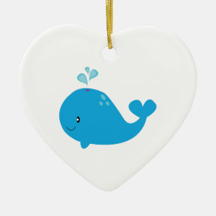 Ornement Cœur En Céramique Baleine