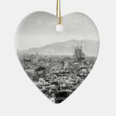 Ornement Cœur En Céramique Barcelone noire et blanche (Droite)