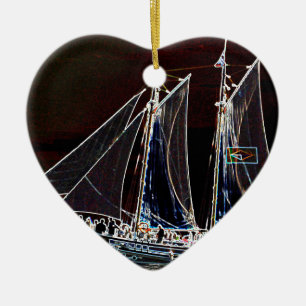Ornement Cœur En Céramique Bateau à voile - Photographie abstraite
