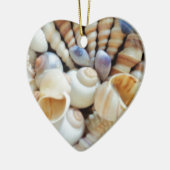 Ornement Cœur En Céramique Beaux Coquillages, Été, Plage, Coquillages (Gauche)