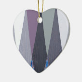 Ornement Cœur En Céramique Belle impression Extraordinaire Chevron Design Art (Gauche)