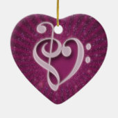 Ornement Cœur En Céramique Belles notes musicales réunies en coeur (Dos)