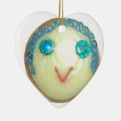 Ornement Cœur En Céramique Blue Hair Emoji Art Imprimer/Graphique (Droite)