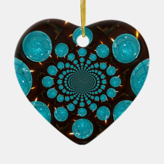 Ornement Cœur En Céramique Blue Lights (Devant)