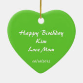 Ornement Cœur En Céramique Bombay Chat noir Anniversaire (Dos)