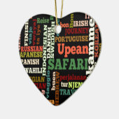 Ornement Cœur En Céramique Bon Italian Irish Safari Hapanese Voyage (Gauche)