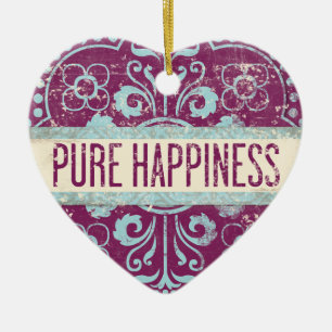 Ornement Cœur En Céramique Bonheur Coeur Ornament