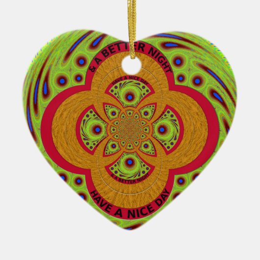 Ornement Cœur En Céramique Bonne journée (Devant)
